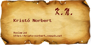 Kristó Norbert névjegykártya
