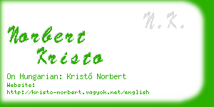 norbert kristo business card