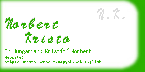 norbert kristo business card